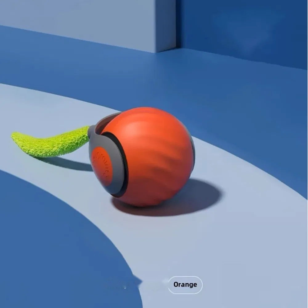Self-rolling cat ball in orange