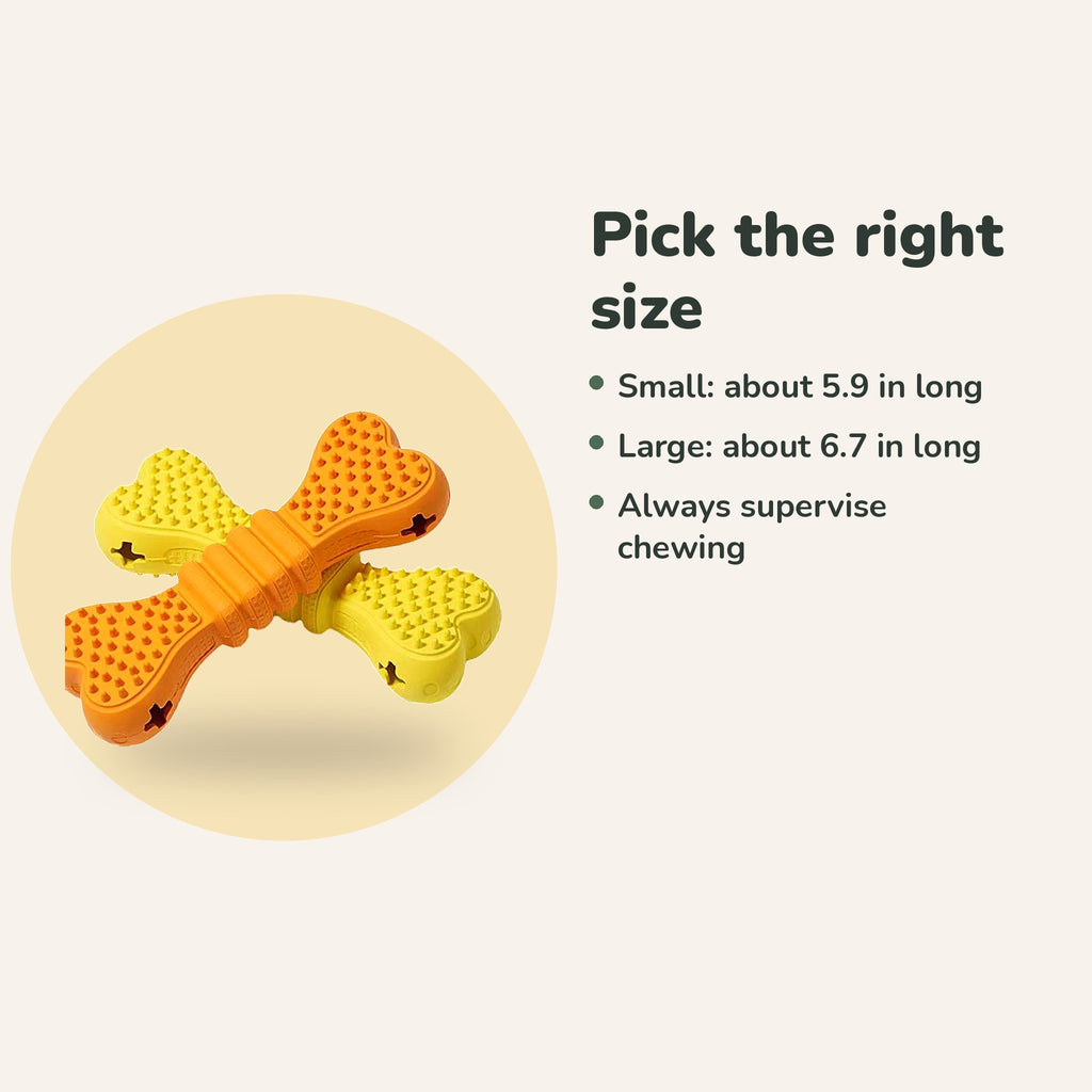 Chew stick sizes, small and large