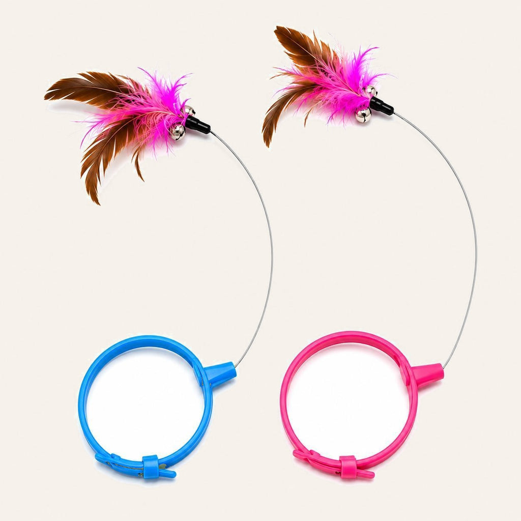Blue and pink feather teasers