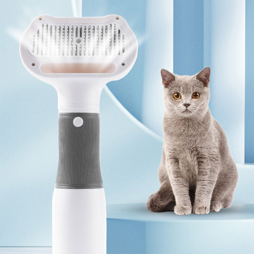 Pet hair dryer with cat