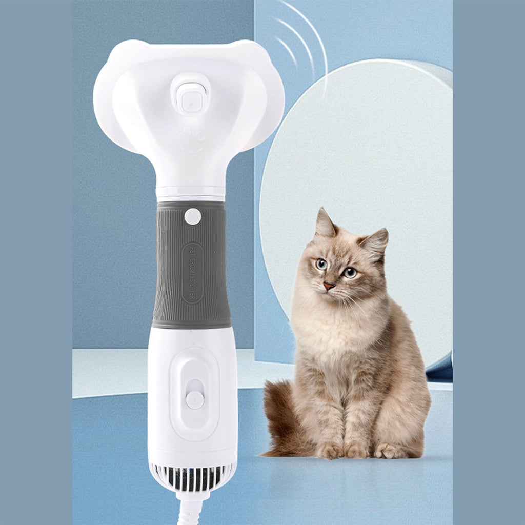 Quiet pet hair dryer with cat