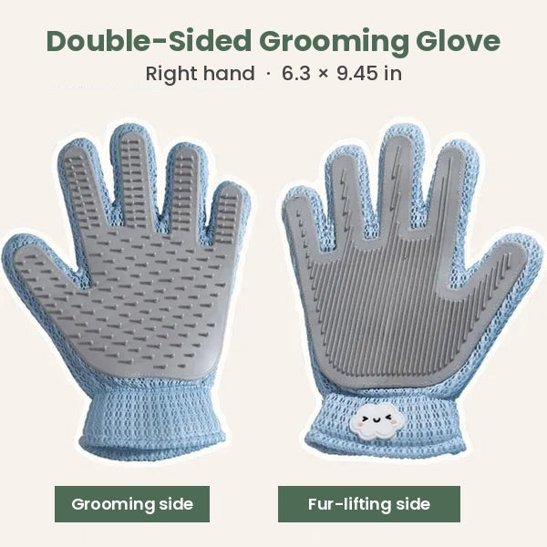 Double-sided grooming glove size