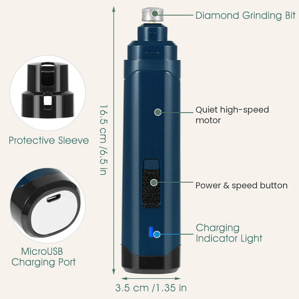 Nail grinder features