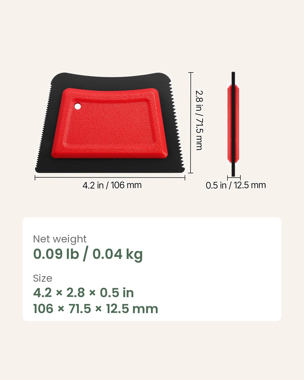 Pet hair remover size and weight