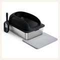 Stainless steel litter box, black