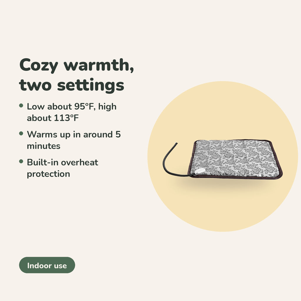 Two heat settings, about 95F and 113F