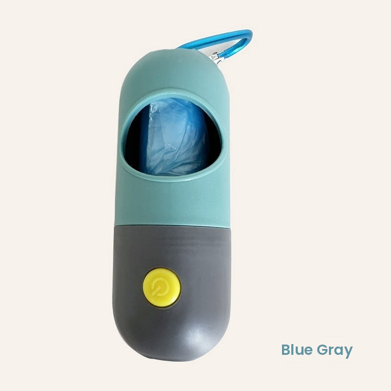Poop bag dispenser in blue gray