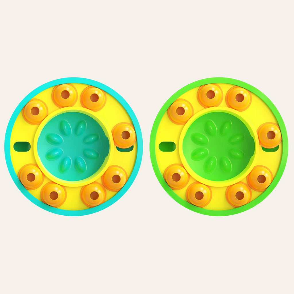 Blue and green puzzle bowls