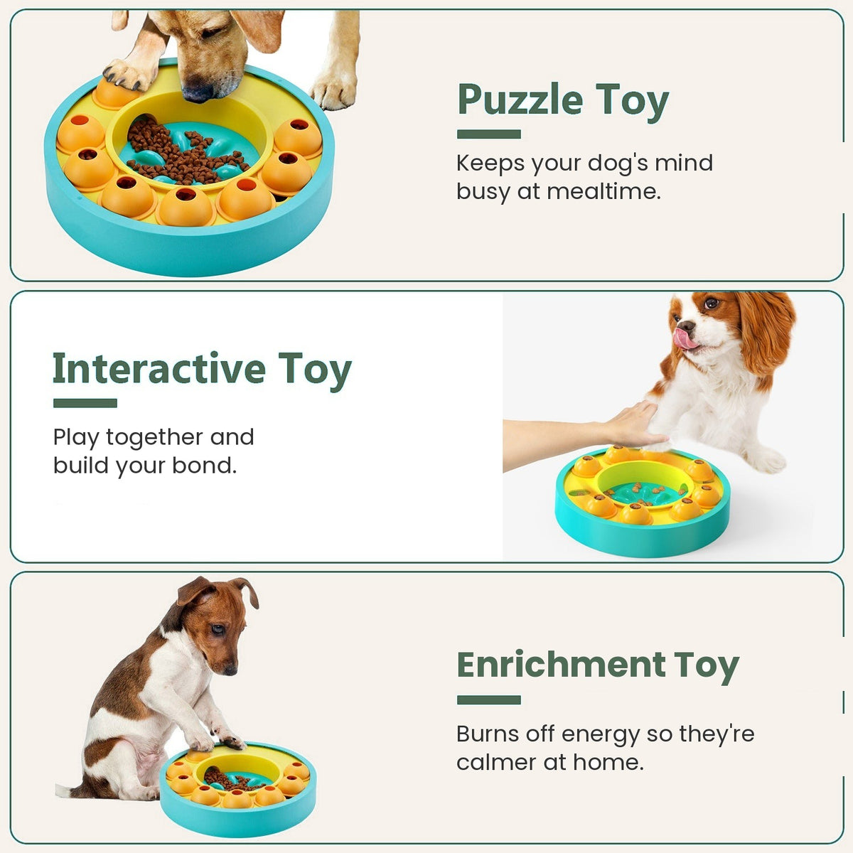 Puzzle, interactive and enrichment toy