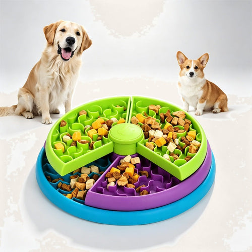 3-in-1 rotating puzzle feeder