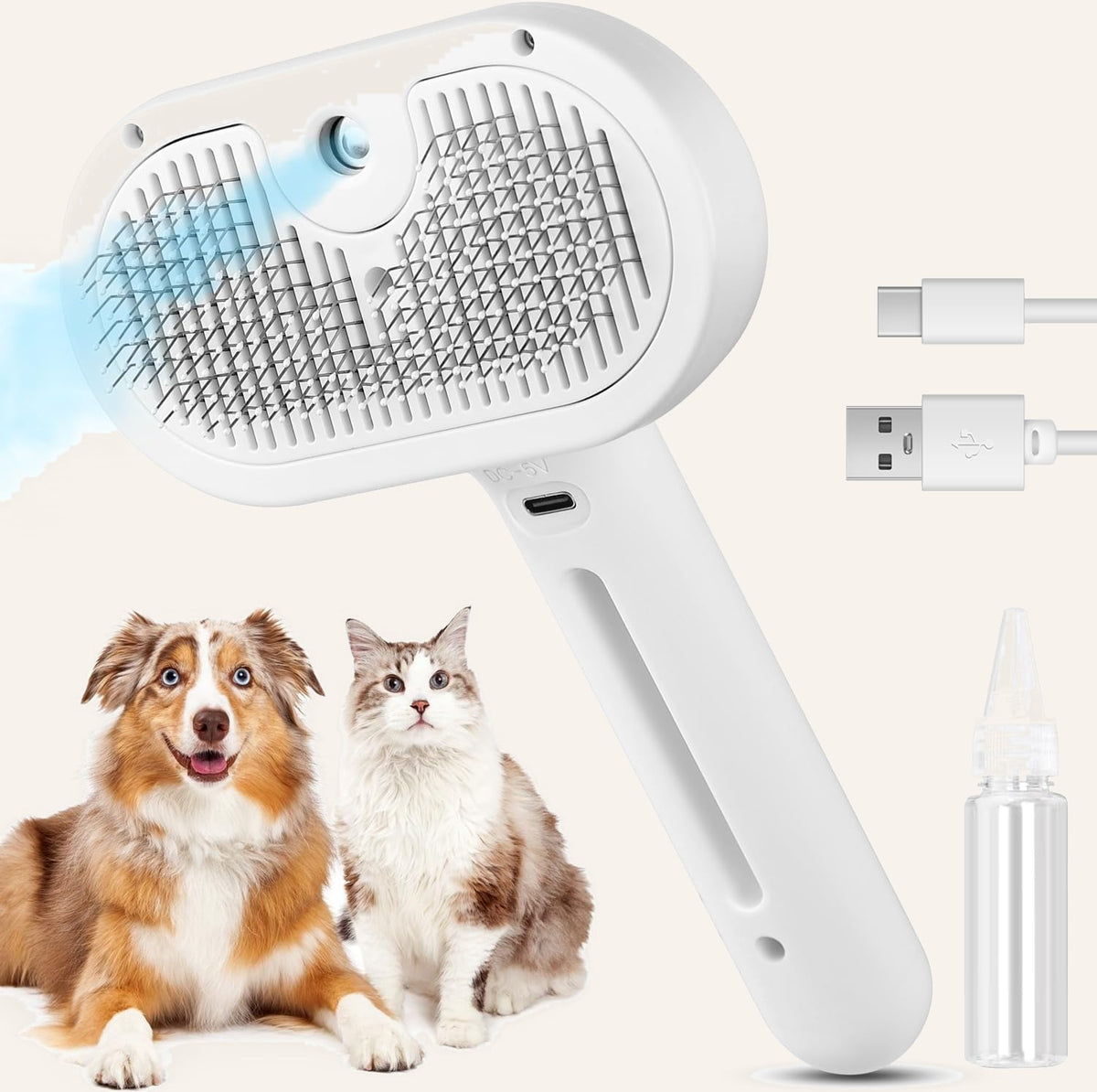 3-in-1 Steam Grooming Brush