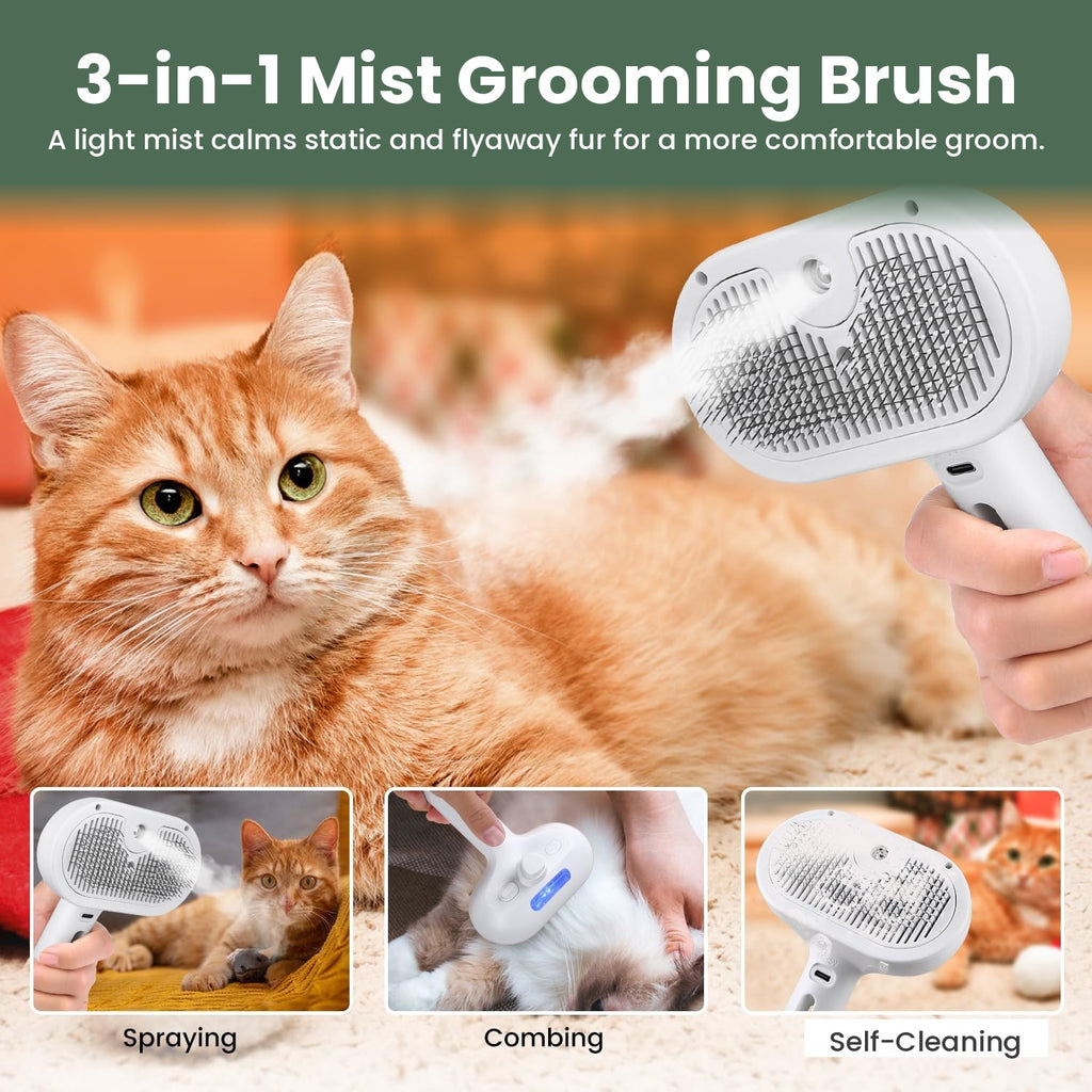 3-in-1 mist grooming brush