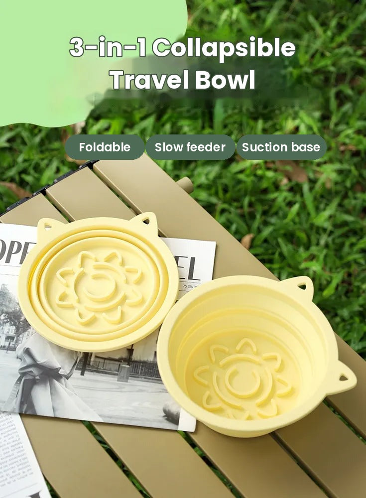 3-in-1 collapsible travel bowl