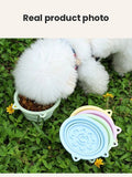 Travel bowls in blue, pink and green