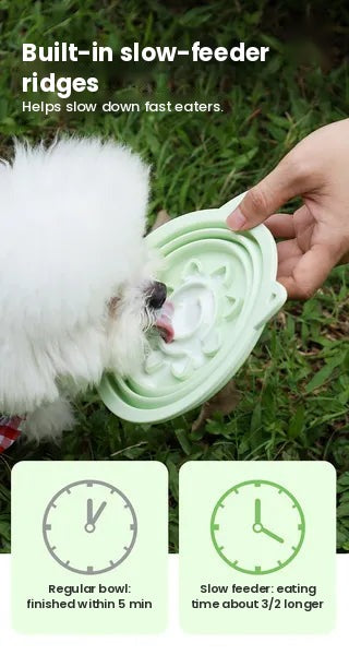Built-in slow-feeder ridges